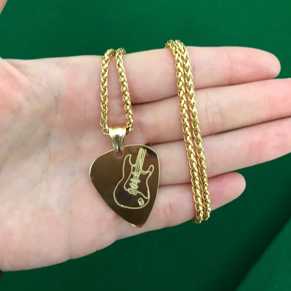 New 18k gold Guitar necklaces